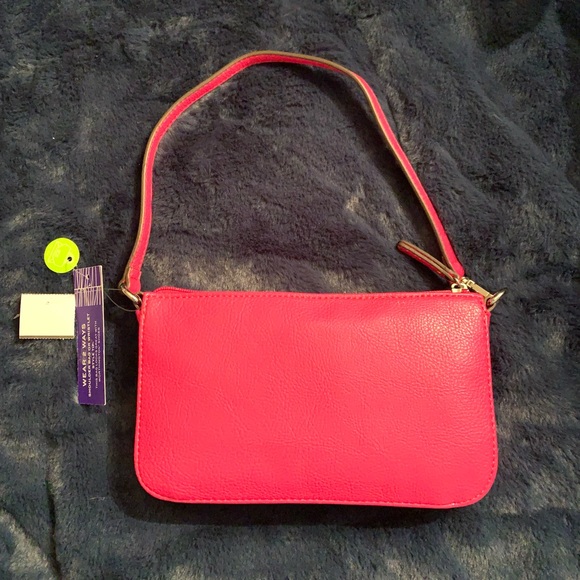 Worthington NWT Bright Pink Handbag Wristlet or Shoulder Bag 2 in One - Picture 2 of 13